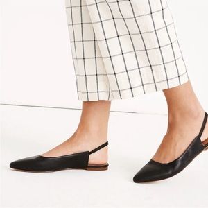 Madewell Black The Margot Slingback Leather Flats 8.5